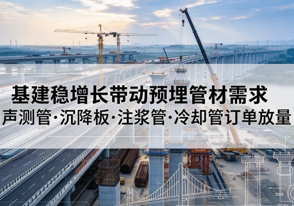 文水基建稳增长带动预埋监测管材需求，声测管、沉降板、注浆管订单持续放量